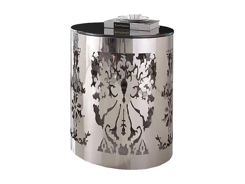 Table d'appoint verre GLOSSY - Noir - Noir