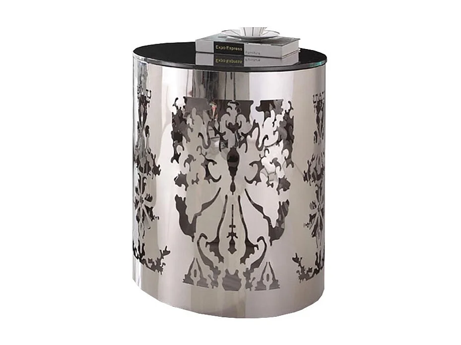 Table d'appoint verre GLOSSY - Noir - Noir