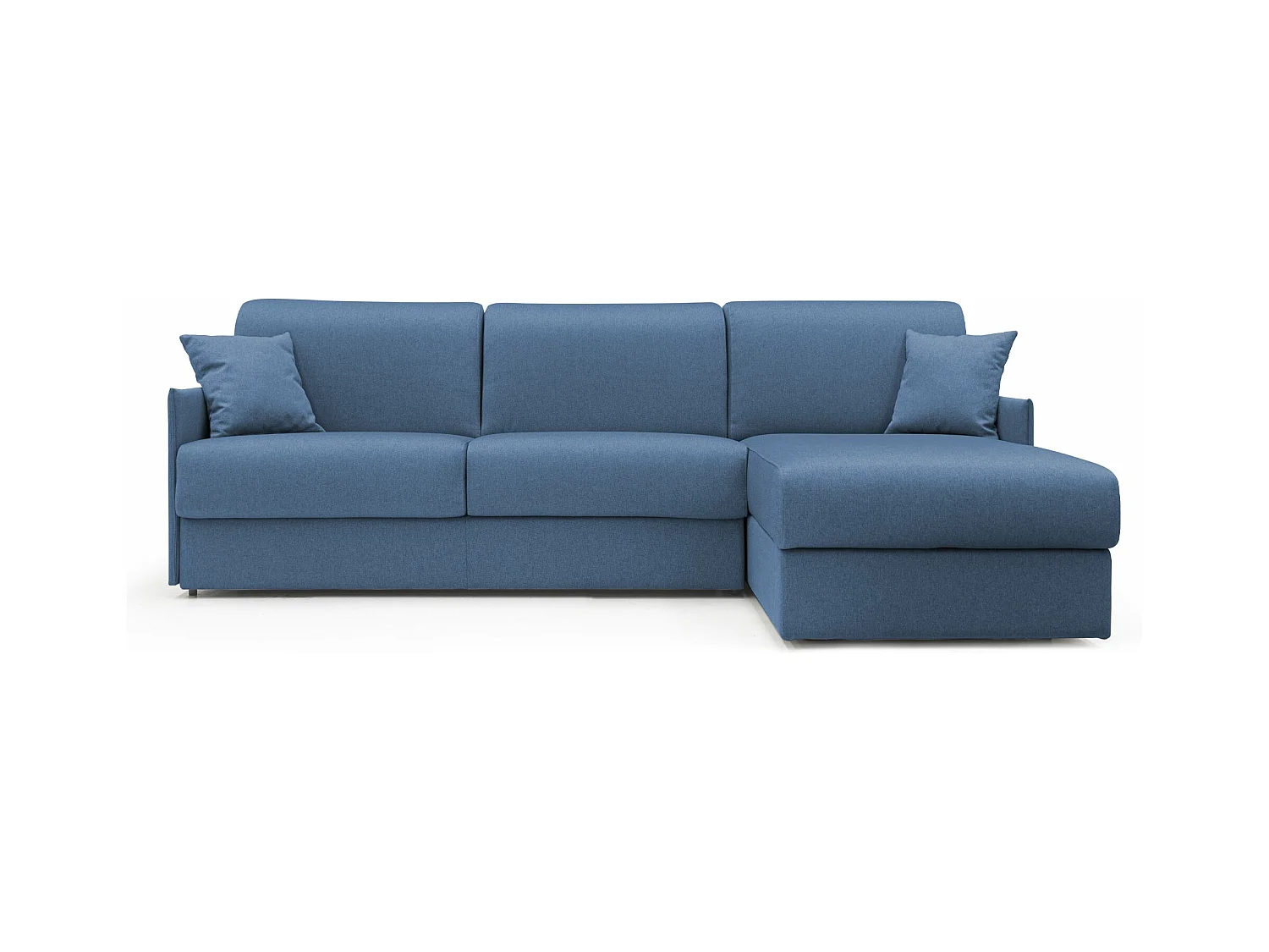 Evans Canapé d'angle convertible en tissu imperméable T13 232 cm Droit (mat. 120x197) bleu