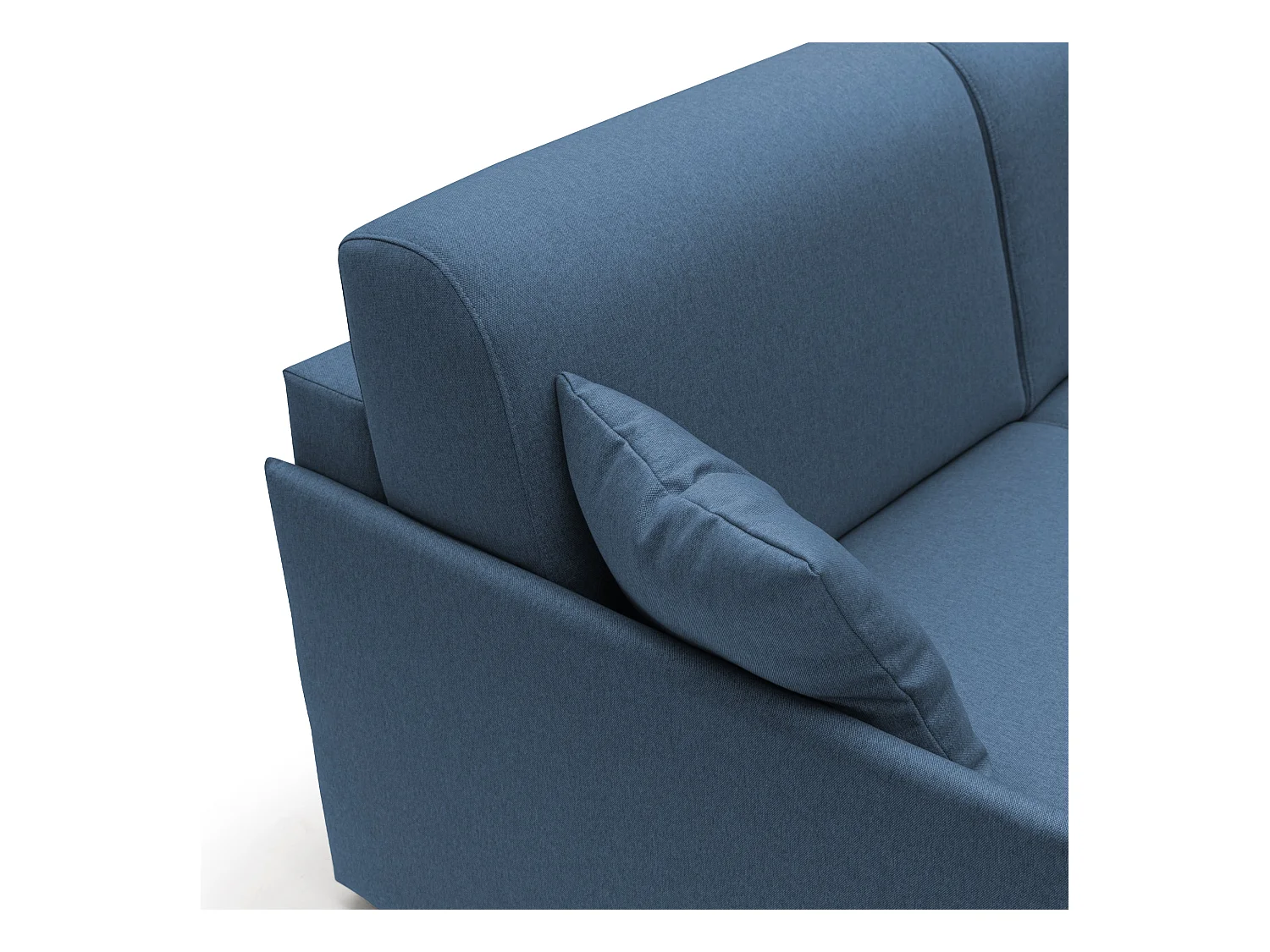 Evans Canapé d'angle convertible en tissu imperméable T13 232 cm Droit (mat. 120x197) bleu
