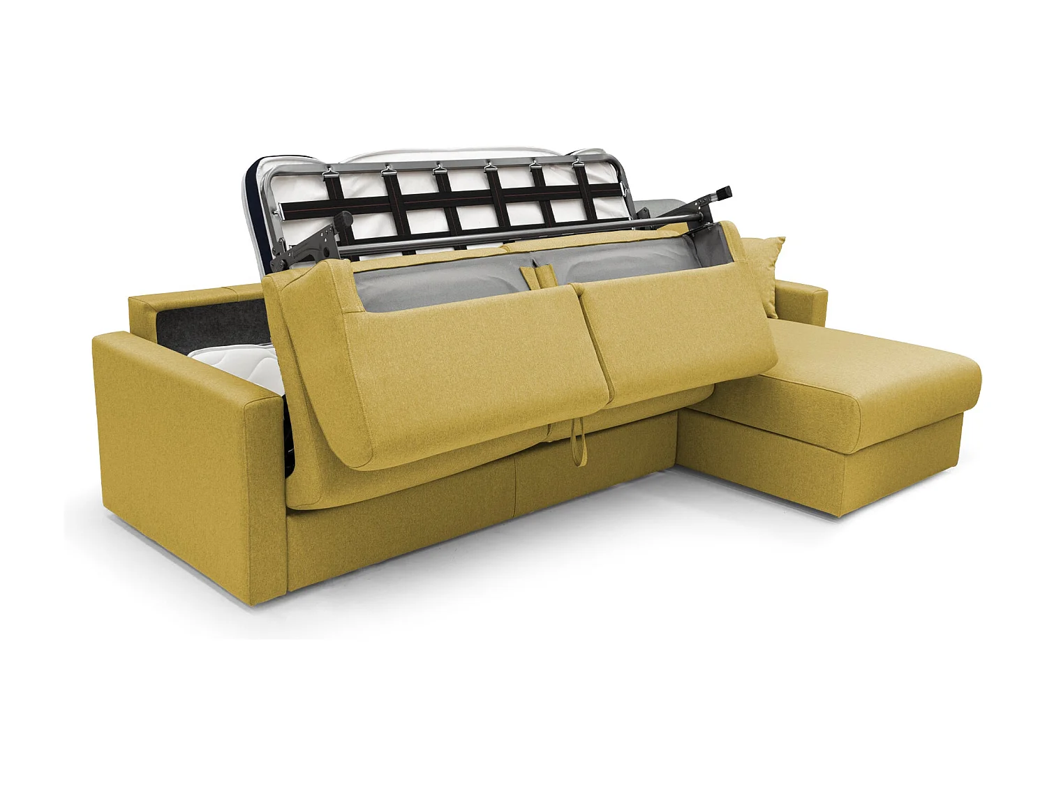 Chris 5-Sitzer-Ecksofa aus wasserfestem Stoff T13 288 cm links (mat. 120x197) gelb