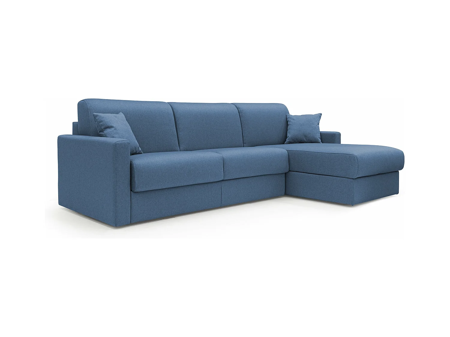 Chris Canapé d'angle 5 places en tissu imperméable 248 cm Droit Bleu
