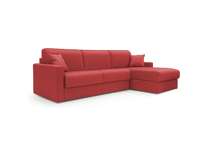 Chris Sofá esquinero de 5 plazas en tejido impermeable 288 cm Derecho (mat. 160x197) Rojo