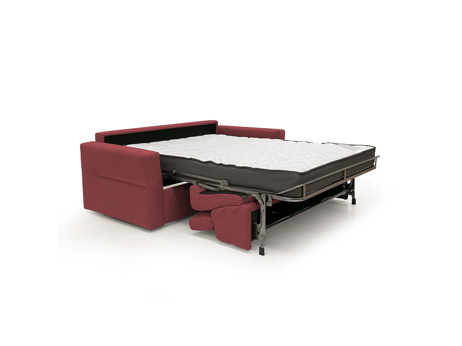 Avalon Canapé lit matelas H18 cm de haut en tissu imperméable T03 180 cm (120x197) rouge