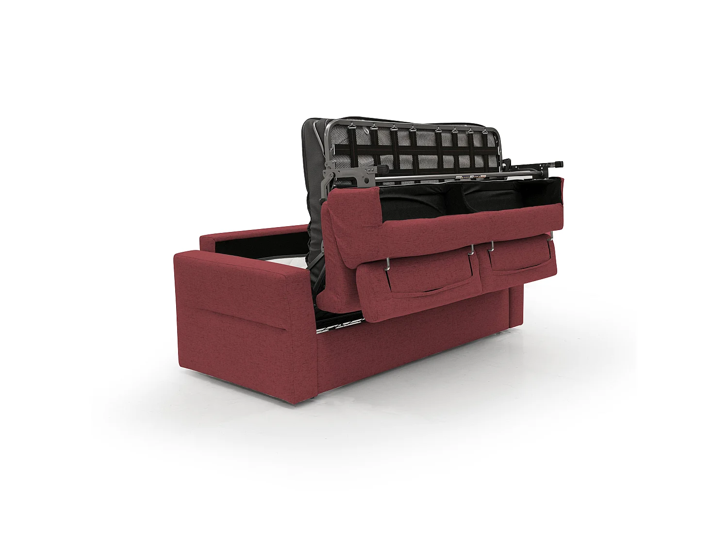 Avalon Canapé lit matelas H18 cm de haut en tissu imperméable T03 180 cm (120x197) rouge