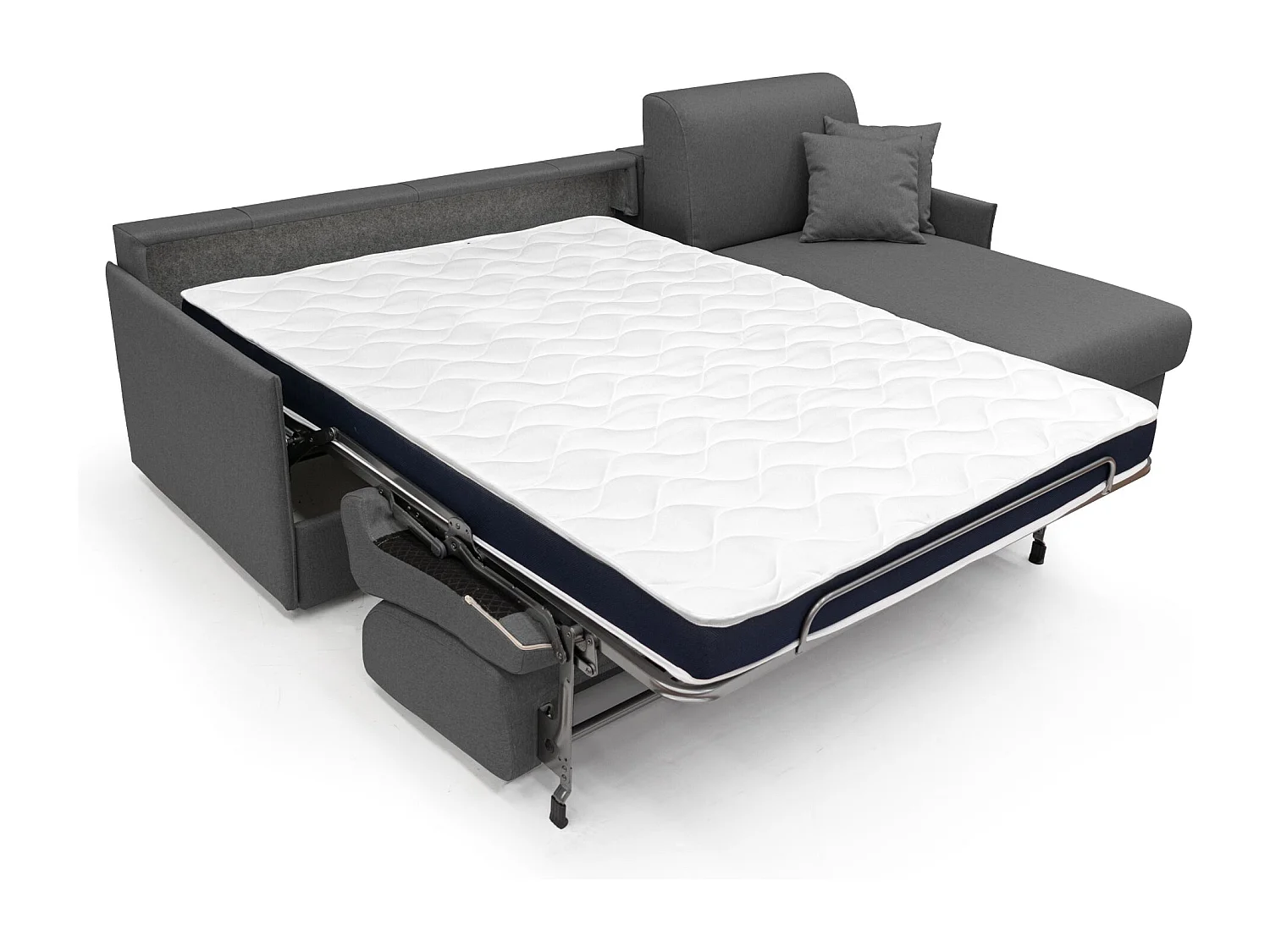 Evans Sofá esquinero convertible en tela impermeable 272 cm Izquierdo (mat. 160x197) Antracita