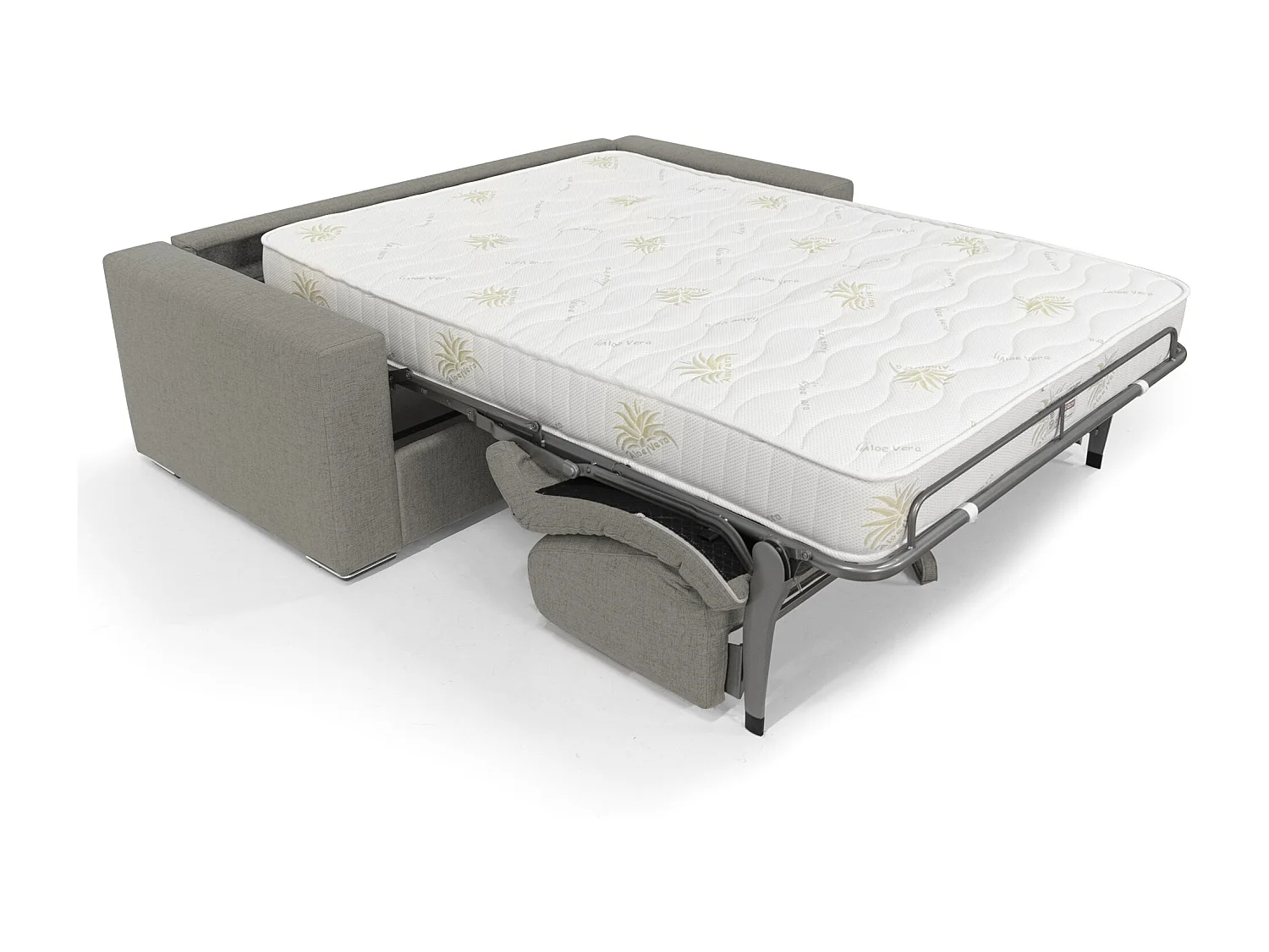 Nixon Canapé convertible matelas h20 en tissu imperméable T03 220 cm (mat. 160x197) taupe