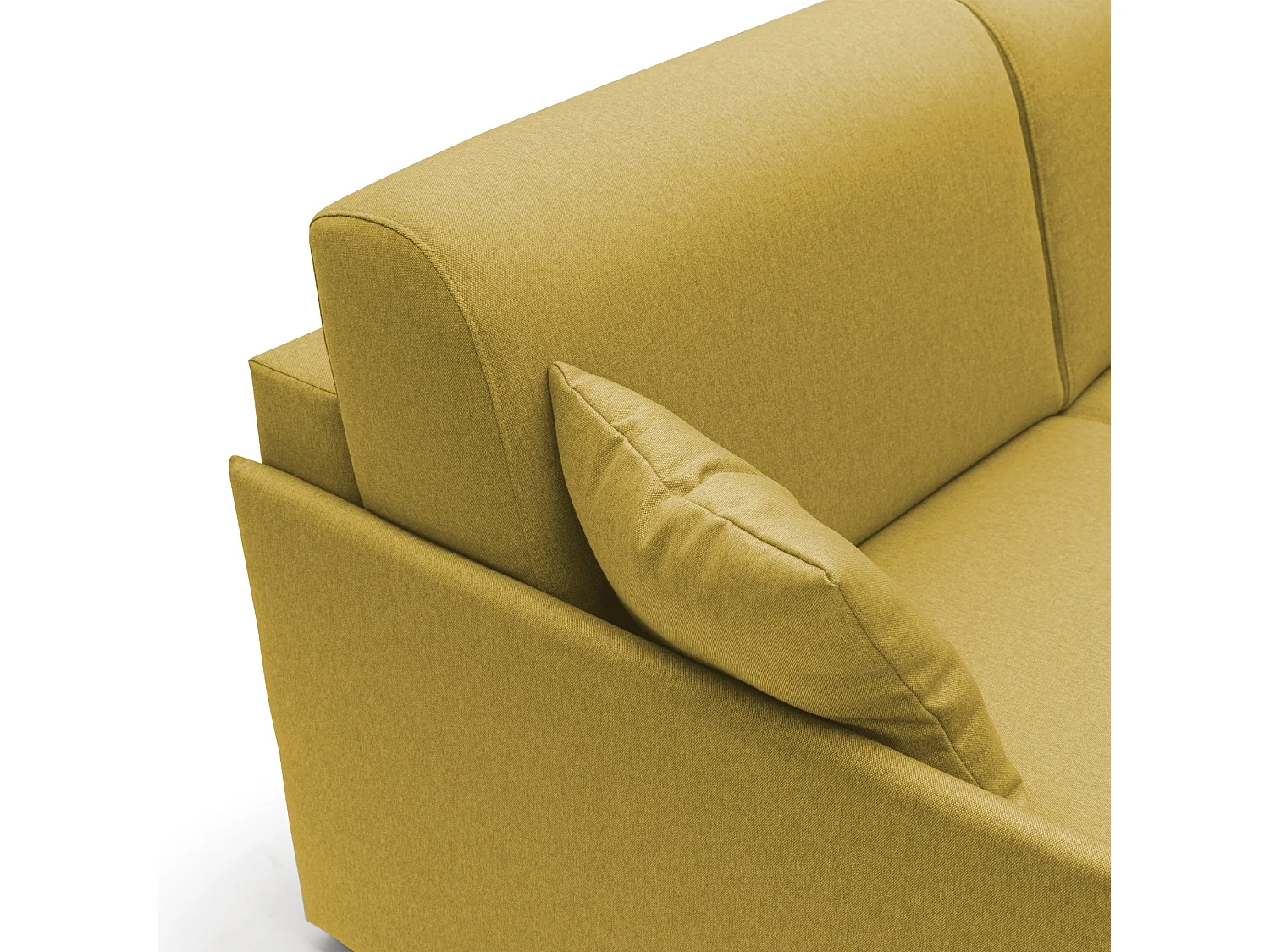 Evans Ecksofa mit Schlaffunktion aus wasserfestem Stoff T13 232 cm rechts (mat. 120x197) gelb