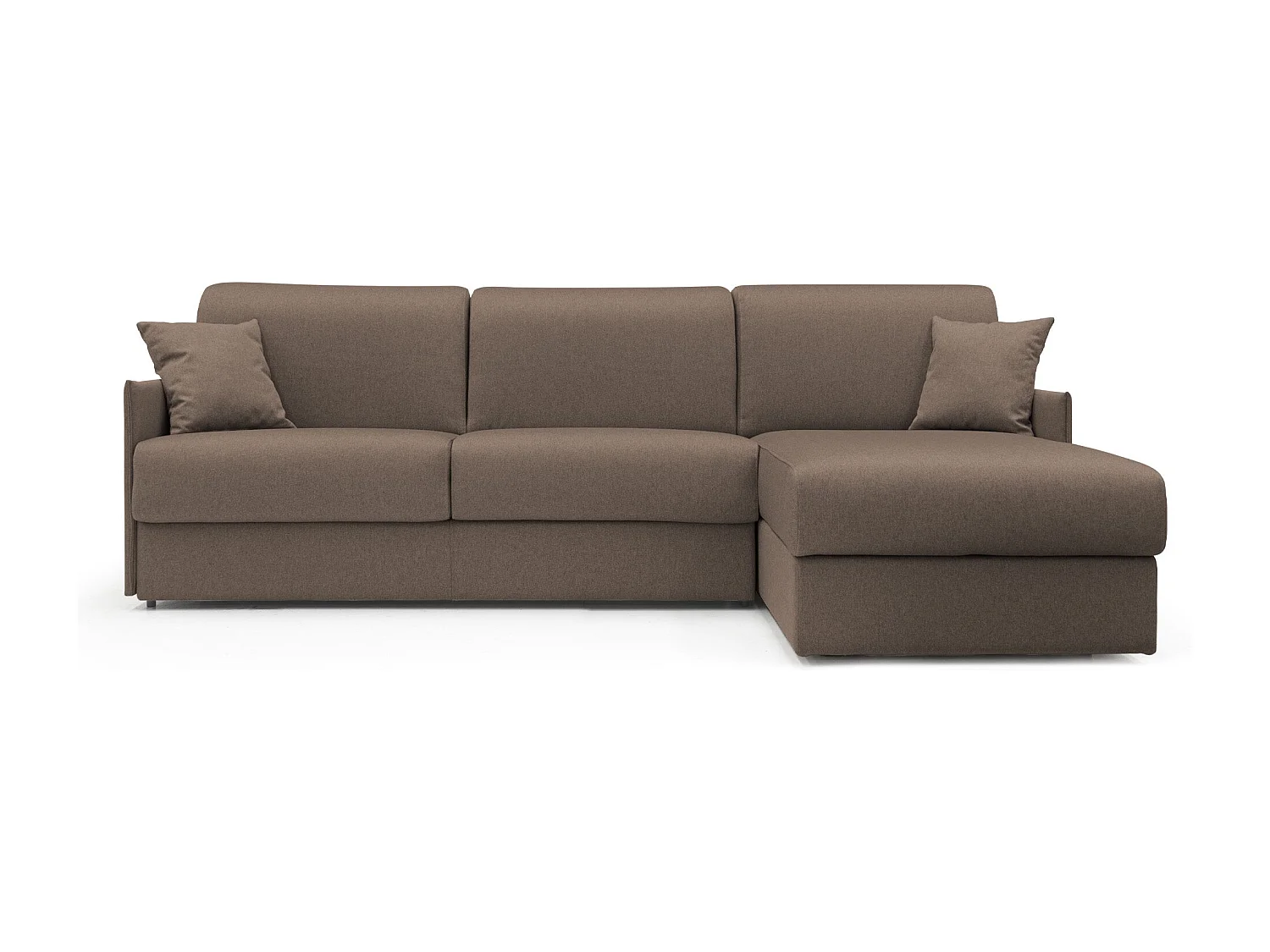 Evans Ecksofa mit Schlaffunktion aus wasserfestem Stoff T13 272 cm links (mat. 160x197) Braun