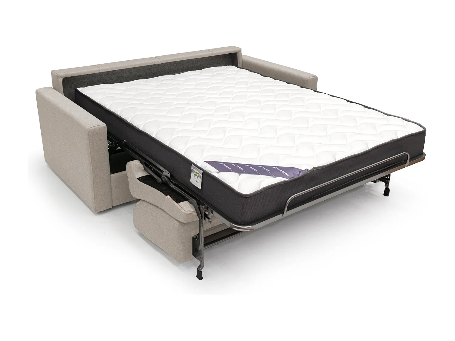 Chris Sofá cama convertible en tejido impermeable 186 cm (mat. 140x197) Crema