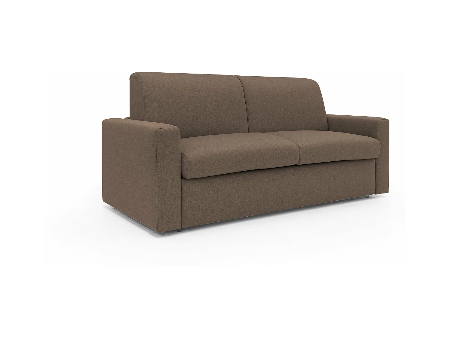 Kansas Sofá cama convertible H20 cm en tela impermeable 192 cm (mat. 140x197) Marrón