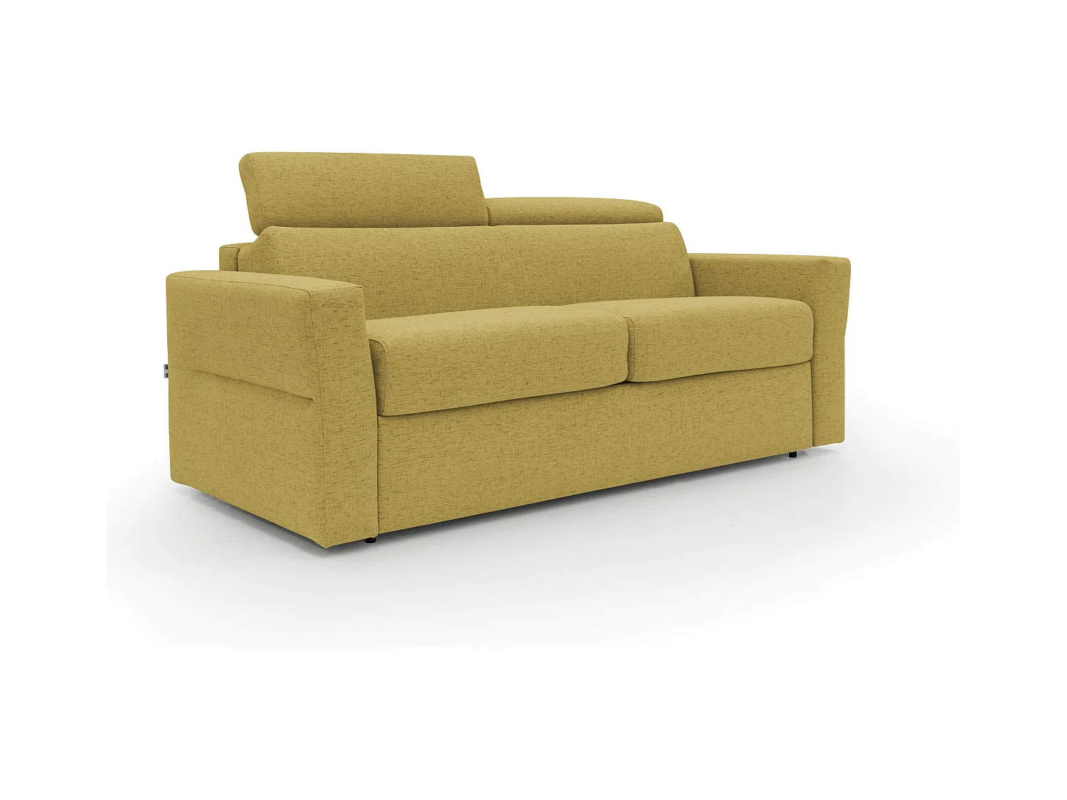 Avalon Canapé lit matelas H18 cm de haut en tissu imperméable T03 200 cm (140x197) jaune