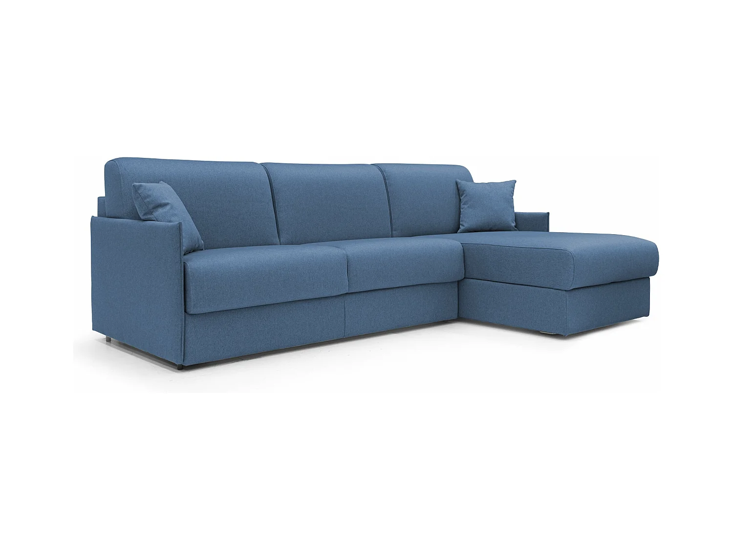 Evans Canapé d'angle convertible en tissu imperméable T13 232 cm Gauche (mat. 120x197) bleu
