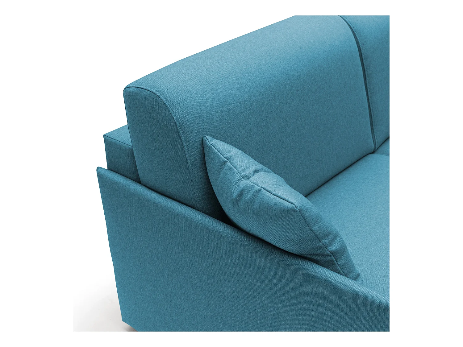 Evans Sofá esquinero convertible en tela impermeable 232 cm Derecho (mat. 120x197) Azul Claro