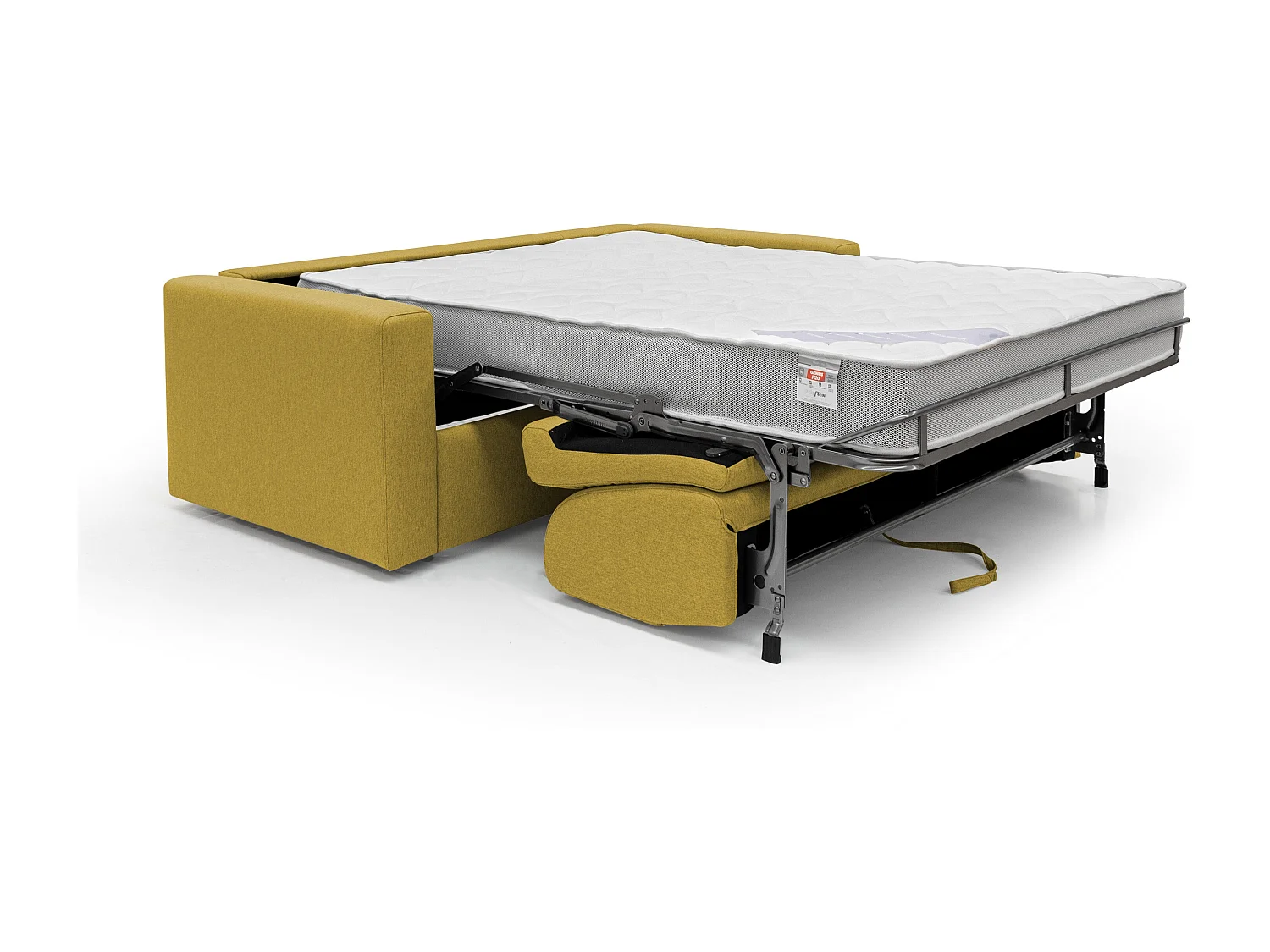 Kansas Schlafsofa mit 20 cm hohen Matratze aus wasserfestem Baumwollmischgewebe T13 192 cm (mat. 140x197) gelb