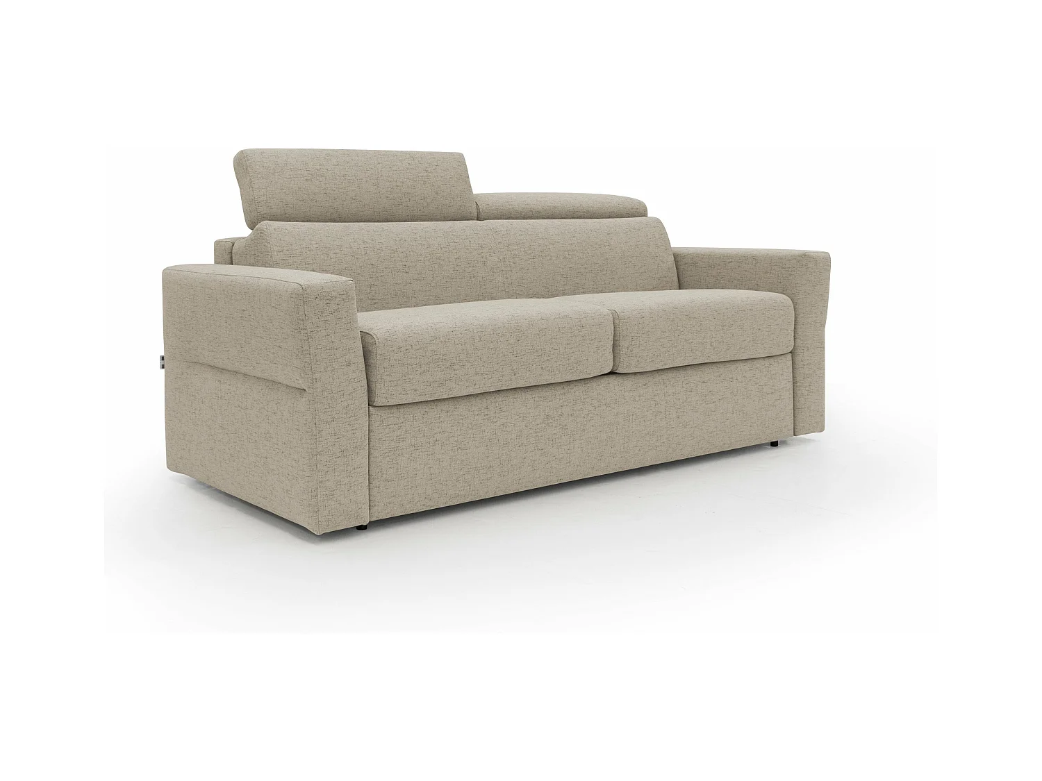 Avalon Canapé lit matelas H18 cm de haut en tissu imperméable T03 220 cm (160x197) beige