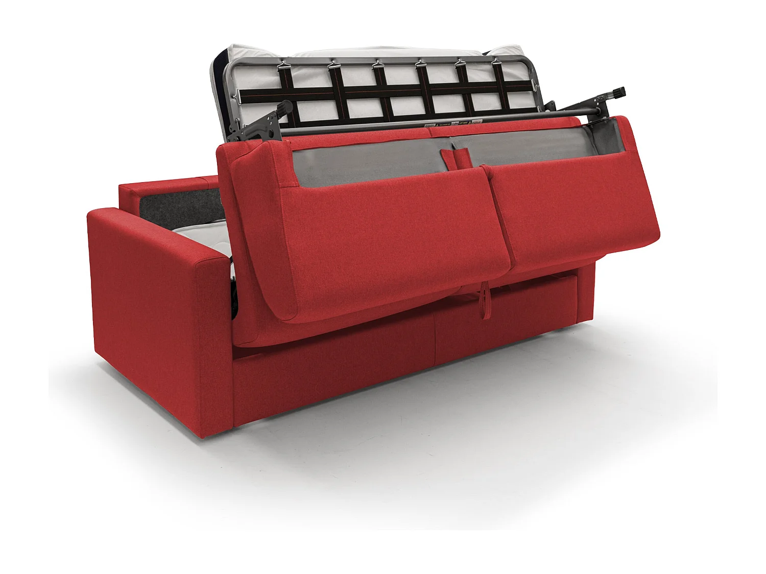 Chris Sofá cama convertible en tejido impermeable 166 cm (mat. 120x197) Rojo