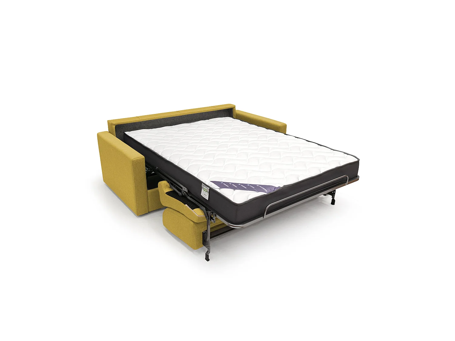 Chris Sofá cama convertible en tejido impermeable 166 cm (mat. 120x197) Amarillo
