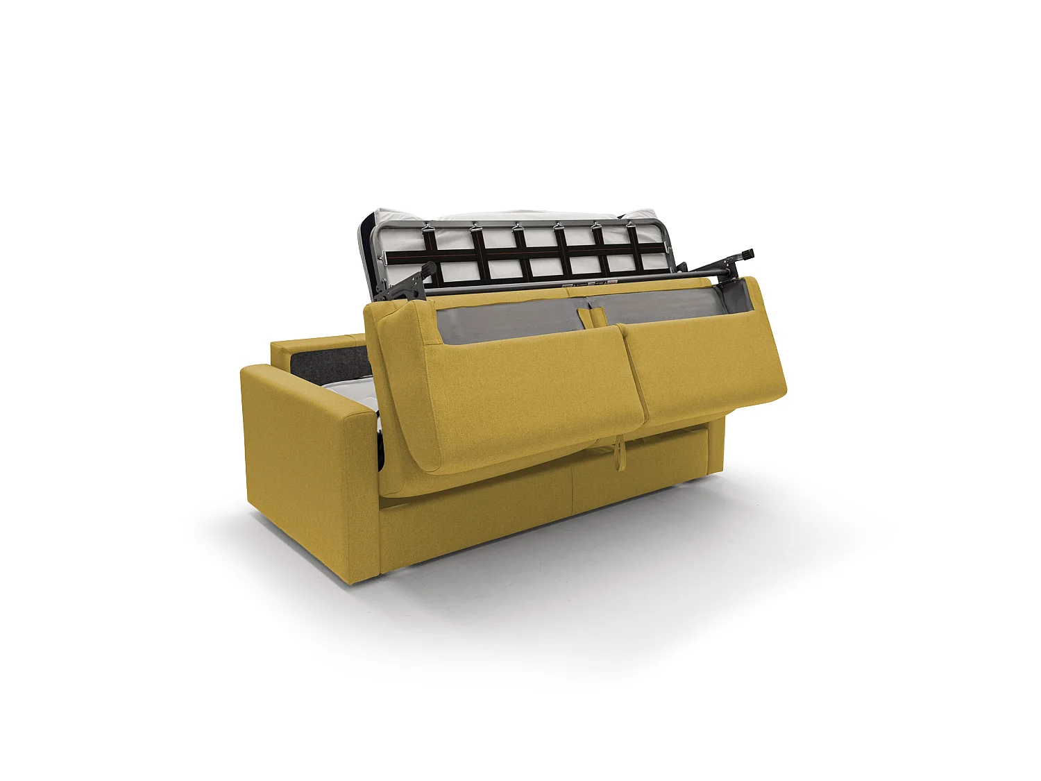Chris Sofá cama convertible en tejido impermeable 166 cm (mat. 120x197) Amarillo