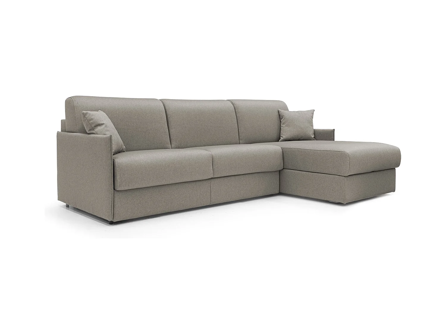 Evans Canapé d'angle convertible en tissu imperméable T13 232 cm Gauche (mat. 120x197) taupe