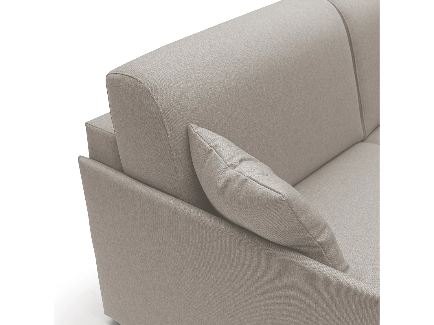 Evans Ecksofa mit Schlaffunktion aus wasserfestem Stoff T13 232 cm rechts (mat. 120x197) creme