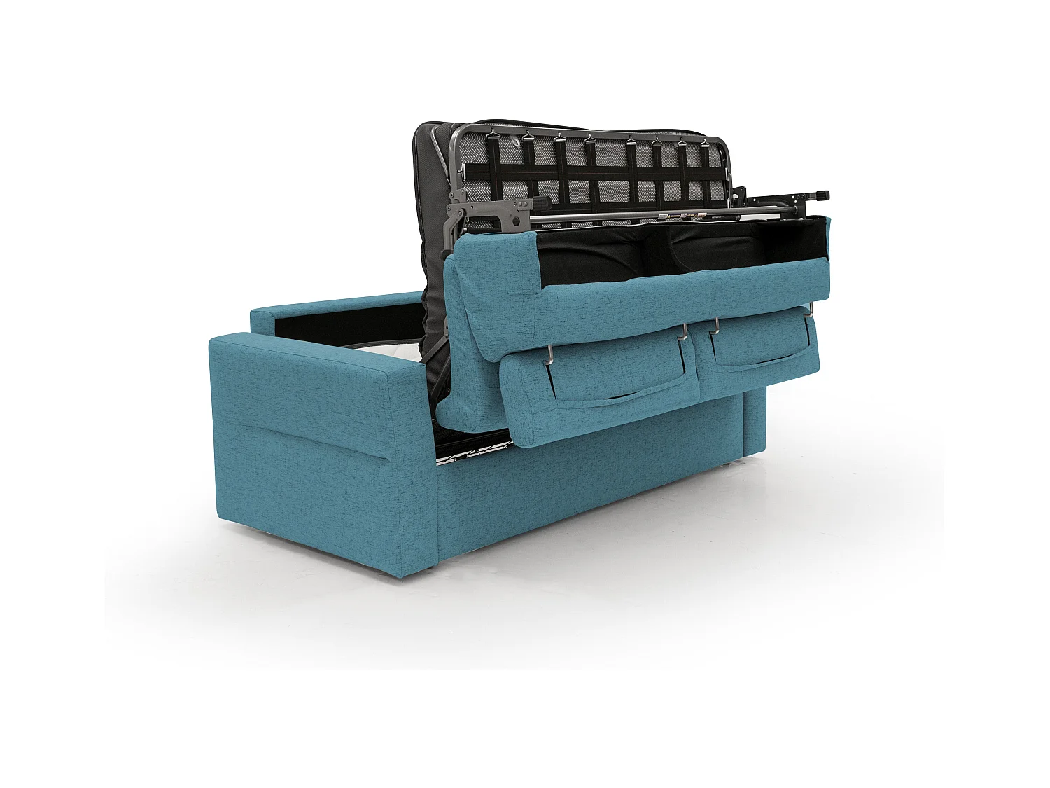 Avalon Sofá cama con colchón de 18 cm de altura en tejido impermeable 200 cm (140x197 cm) Azul Claro