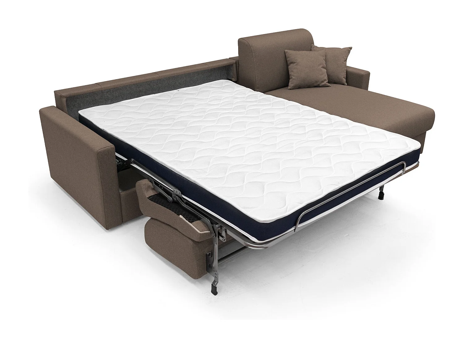 Chris 5-Sitzer-Ecksofa aus wasserfestem Stoff T13 268 cm links (mat. 120x197) braun