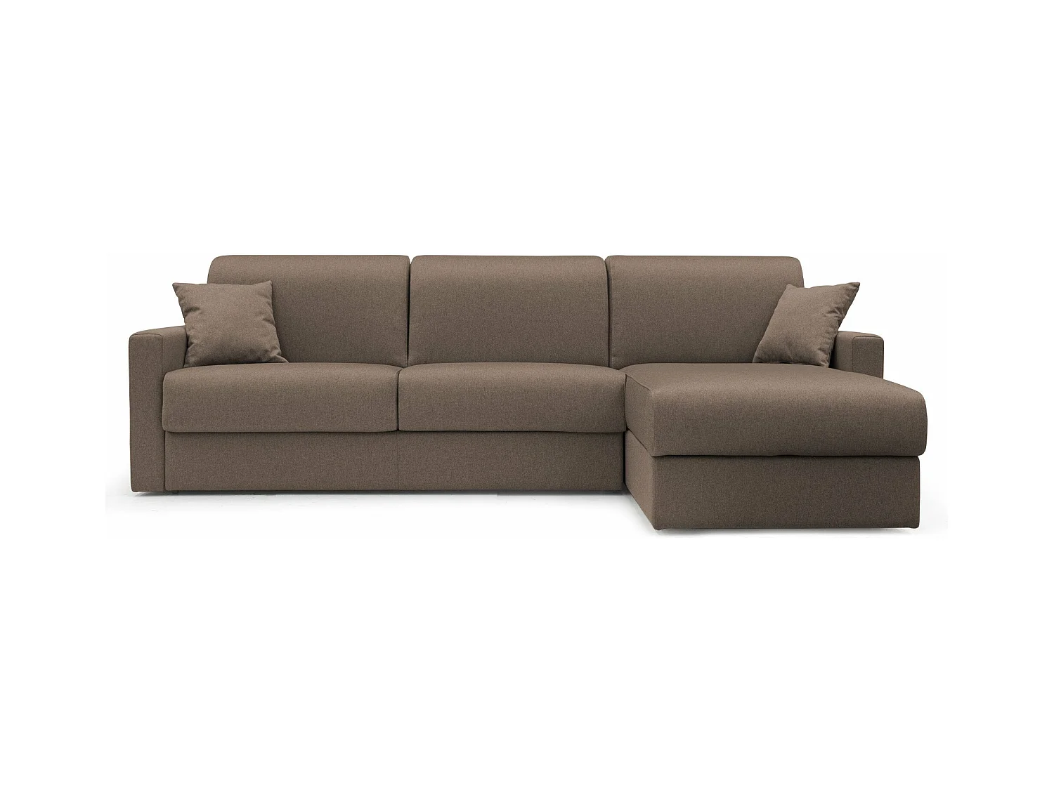 Chris Canapé d'angle 5 places en tissu imperméable 268 cm Gauche Brun