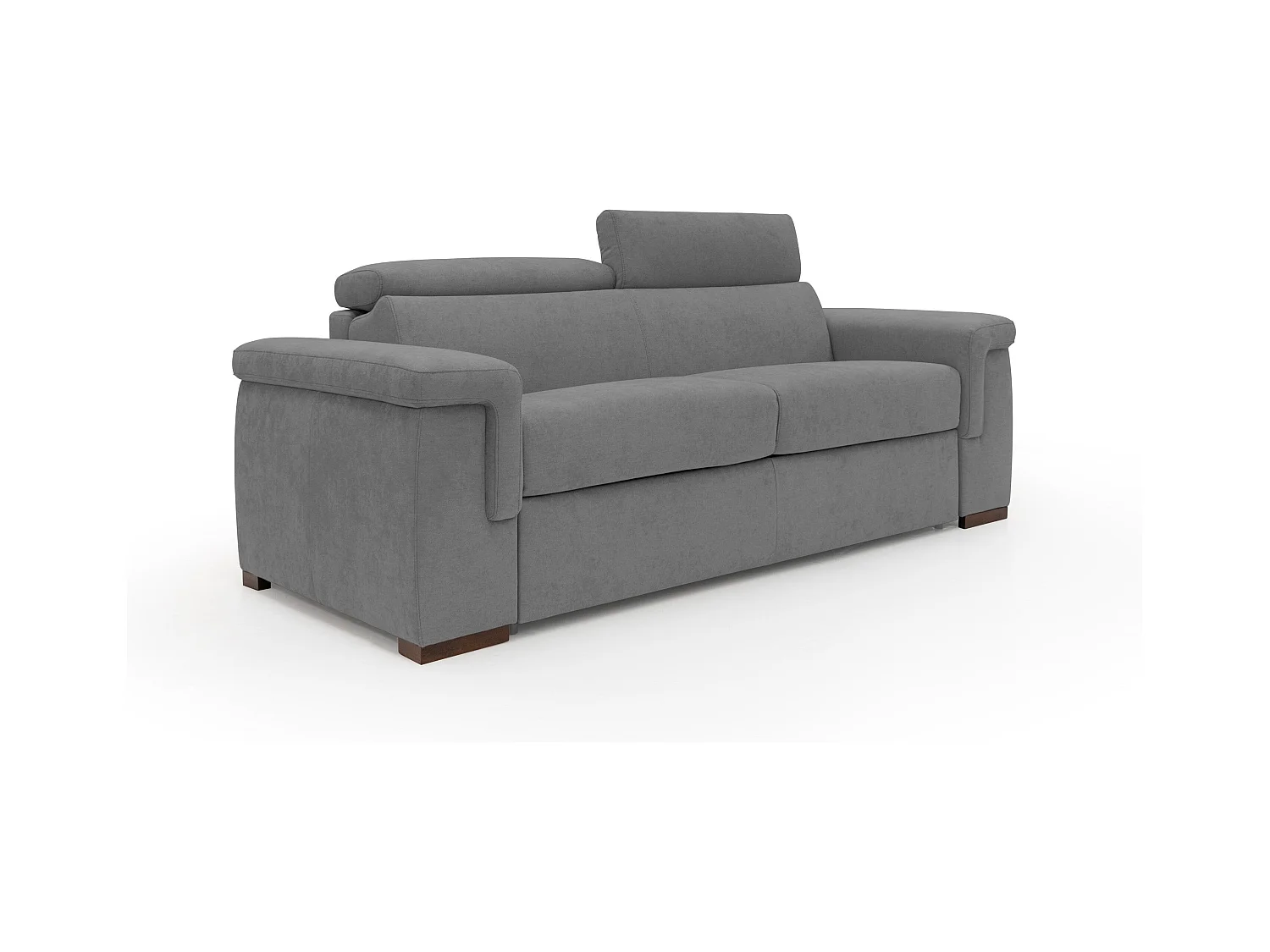 Giunone Canapé convertible matelas H18 cm en tissu imperméable T02 220 cm (mat. 140x297) gris