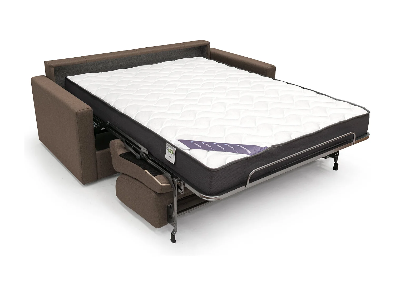 Chris Sofá cama convertible en tejido impermeable 166 cm (mat. 120x197) Marrón