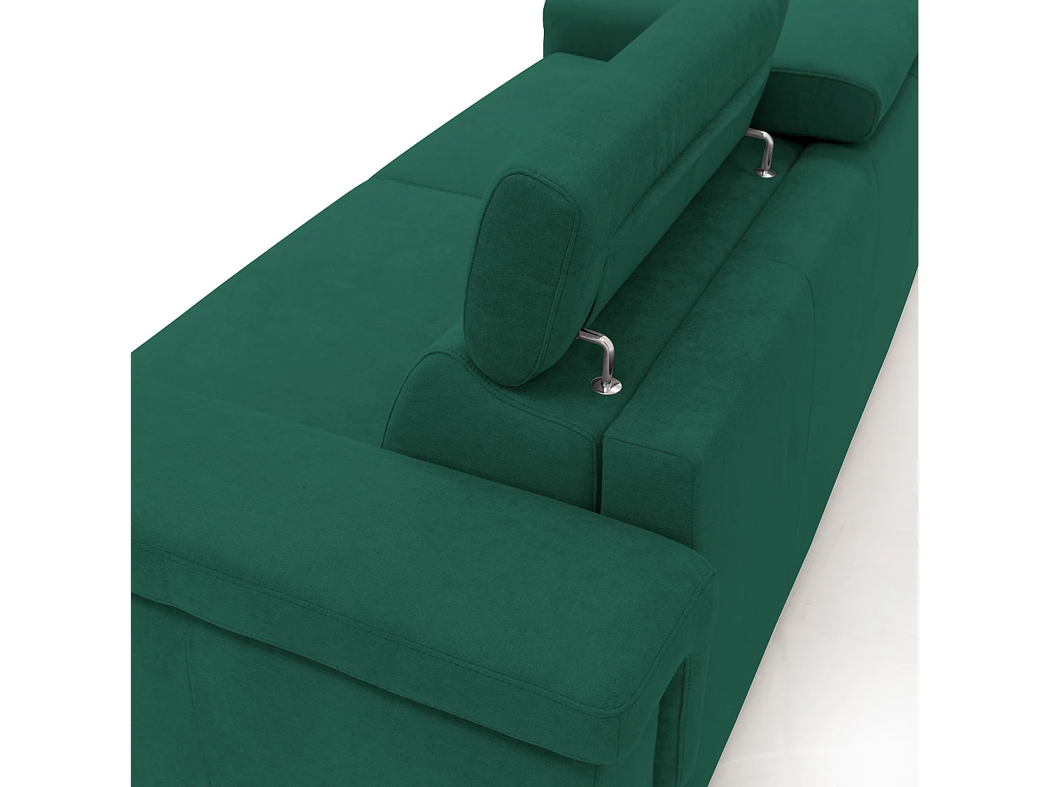 Giunone Sofá cama convertible con colchón de 18 cm y reposacabezas reclinables en tejido impermeable 240 cm (mat. 160x197 cm) Verde