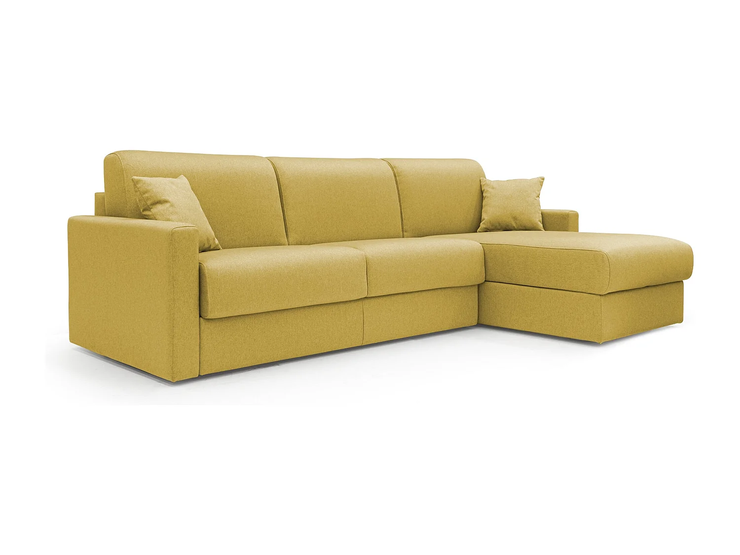 Chris Divano letto angolare 5 posti in tessuto impermeabile T13 248 cm Destro (mat. 120x197) giallo
