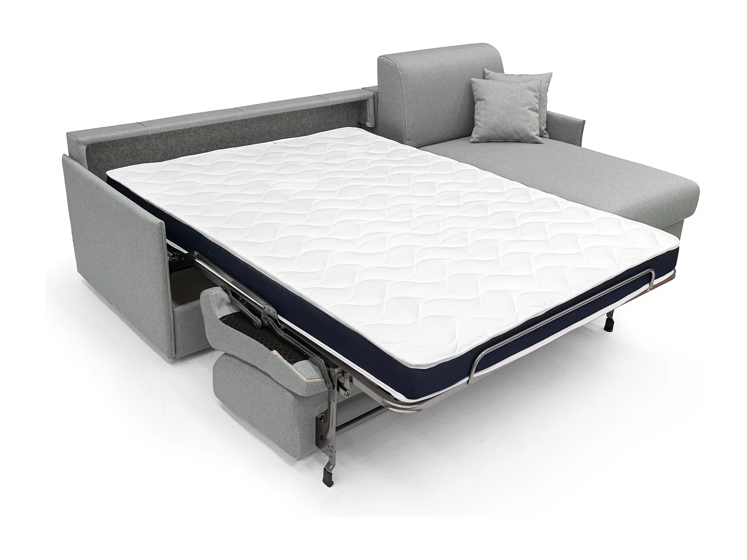 Evans Sofá esquinero convertible en tela impermeable 272 cm Derecho (mat. 160x197) Gris