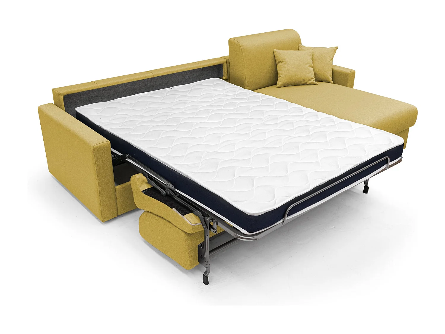 Chris Canapé d'angle 5 places en tissu imperméable 268 cm Droit Jaune