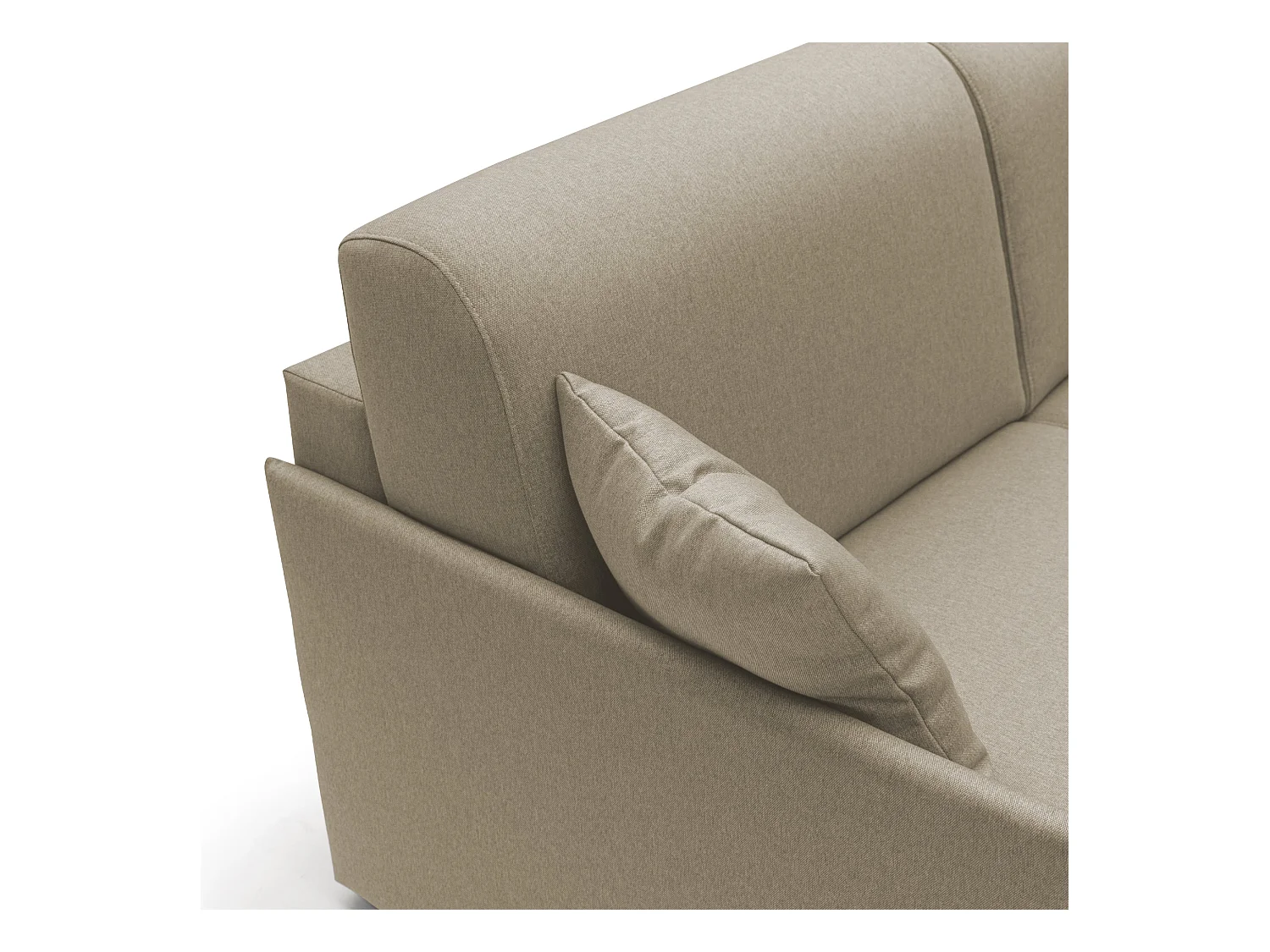 Evans Divano letto angolare con penisola in morbido tessuto impermeabile T13 232 cm Sinistro (mat. 120x197)  beige