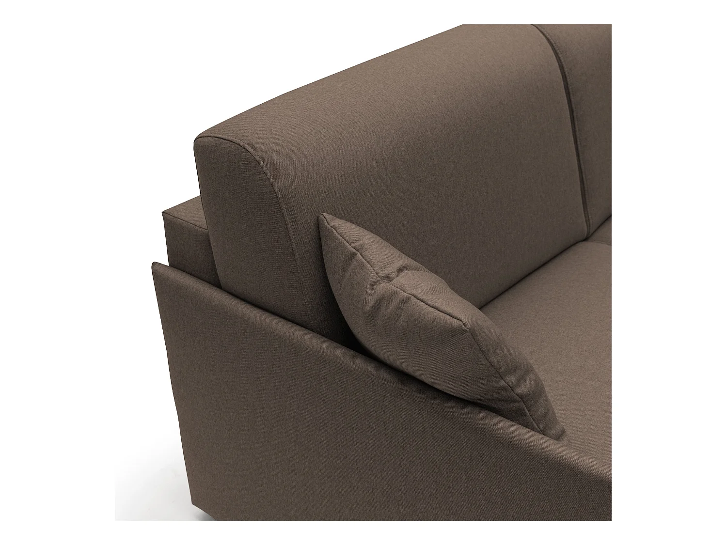 Evans Canapé d'angle convertible en tissu imperméable T13 252 cm Droit (mat. 140x197) brun