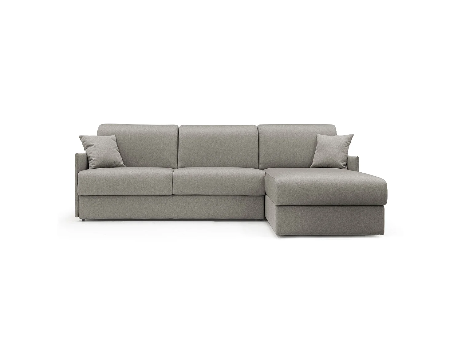 Evans Ecksofa mit Schlaffunktion aus wasserfestem Stoff T13 272 cm rechts (mat. 160x197) Taupe