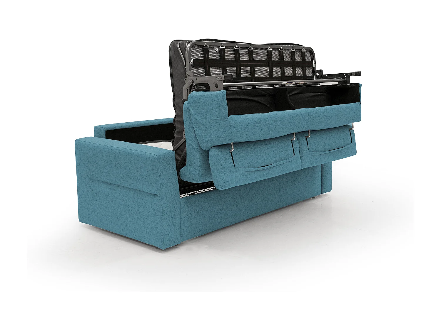 Avalon Sofá cama con colchón de 18 cm de altura en tejido impermeable 220 cm (160x197 cm) Azul Claro