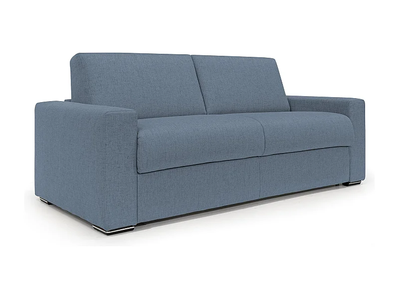 Nixon Schlafsofa mit 20 cm Matratze aus wasserfestem Stoff T03 220 cm (mat. 160x197) Blau