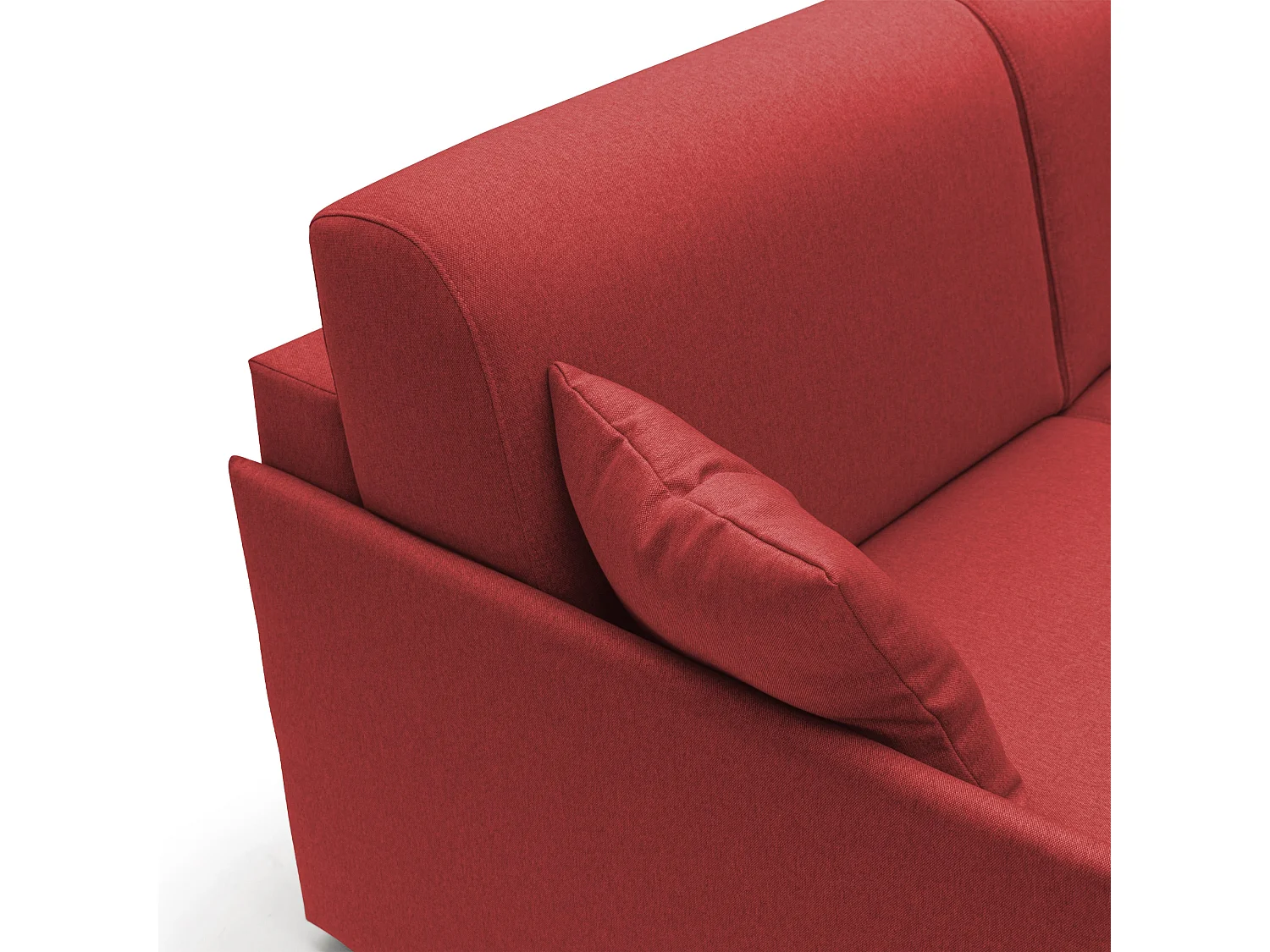 Evans Divano letto angolare con penisola in morbido tessuto impermeabile T13 252 cm Destro (mat. 140x197)  rosso