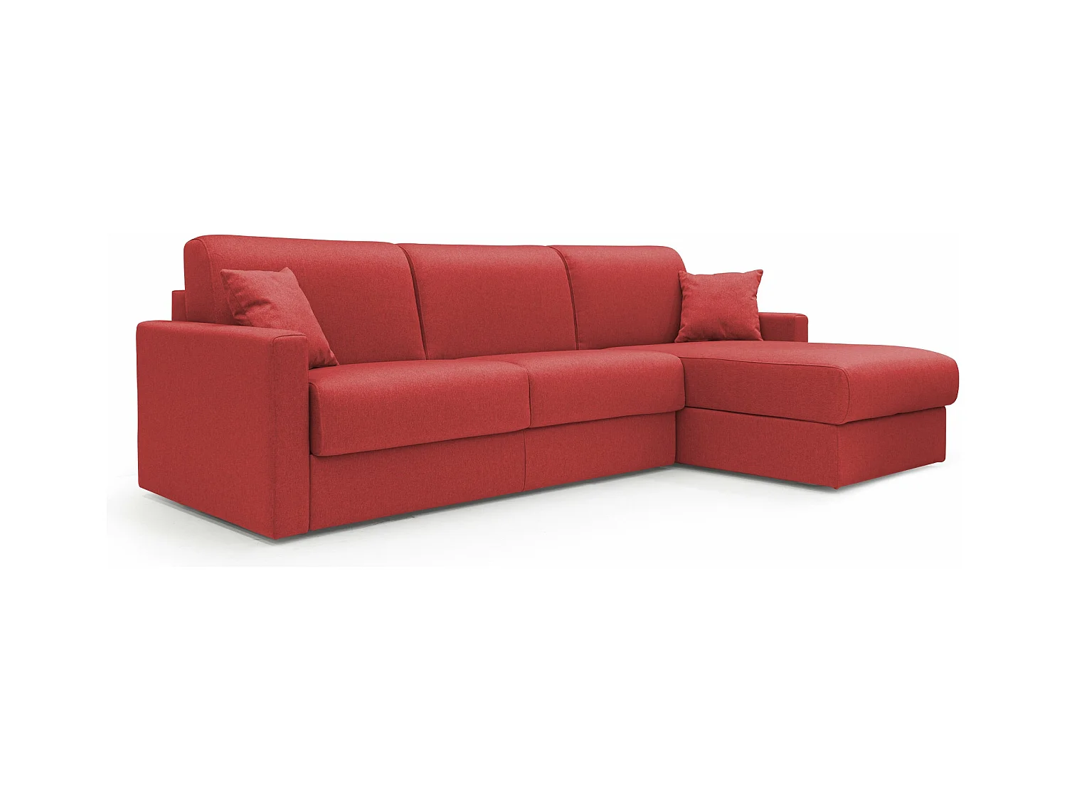 Chris Sofá esquinero de 5 plazas en tejido impermeable 268 cm Izquierdo (mat. 140x197) Rojo