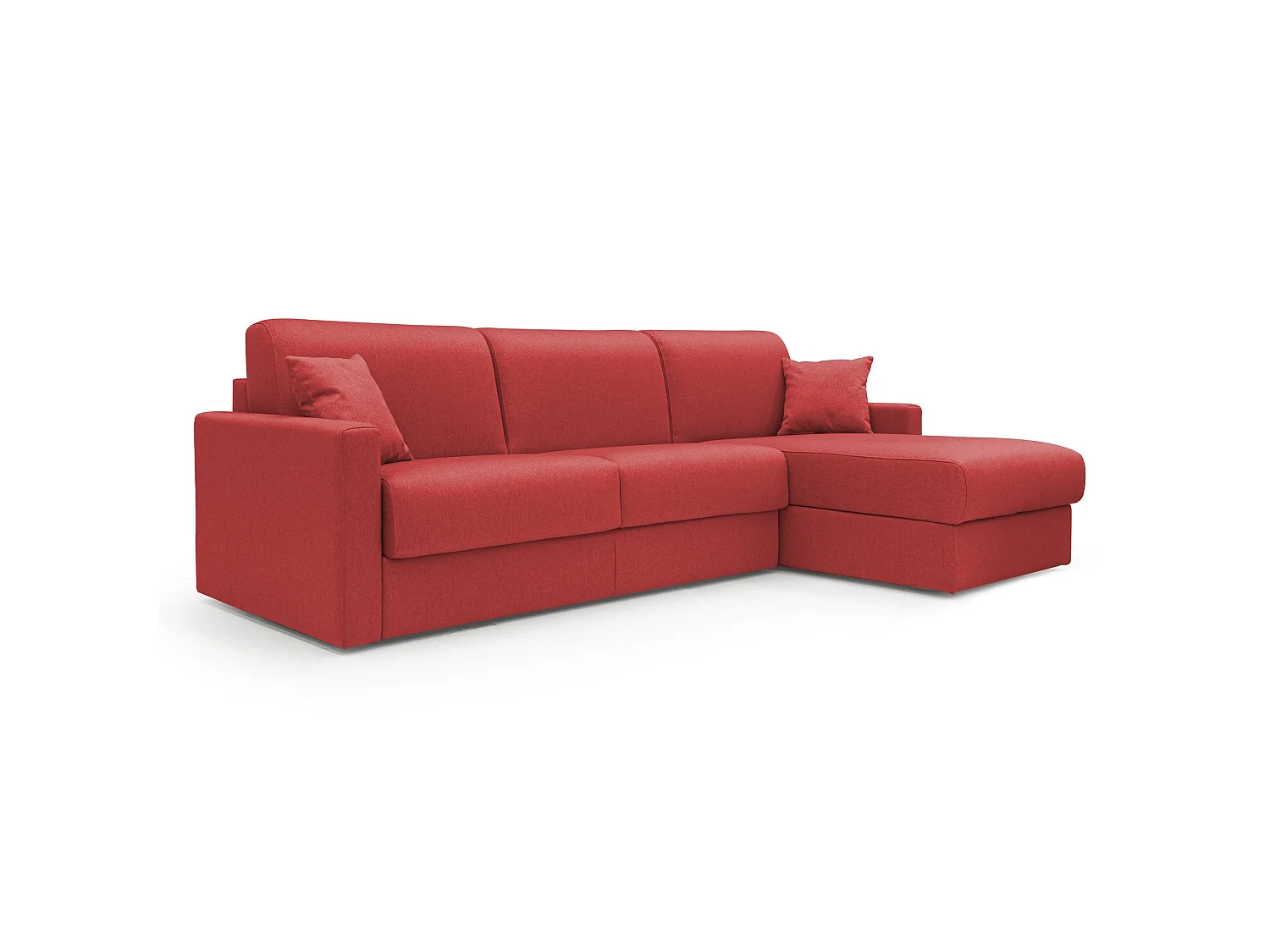 Chris Sofá esquinero de 5 plazas en tejido impermeable 268 cm Izquierdo (mat. 140x197) Rojo