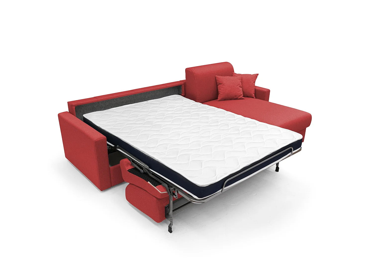 Chris Sofá esquinero de 5 plazas en tejido impermeable 268 cm Izquierdo (mat. 140x197) Rojo