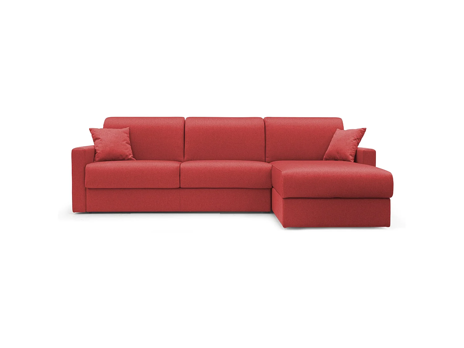 Chris Sofá esquinero de 5 plazas en tejido impermeable 268 cm Izquierdo (mat. 140x197) Rojo