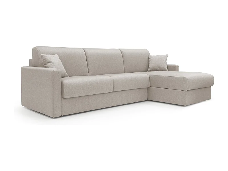 Chris Divano letto angolare 5 posti in tessuto impermeabile T13 248 cm Destro (mat. 120x197) panna