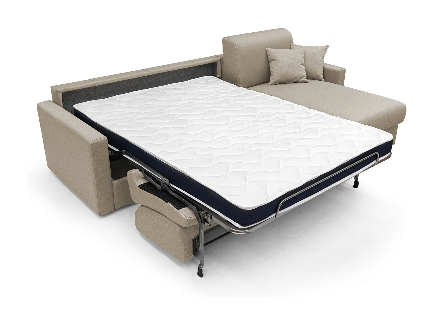 Chris Divano letto angolare 5 posti in tessuto impermeabile T13 248 cm Destro (mat. 120x197) beige