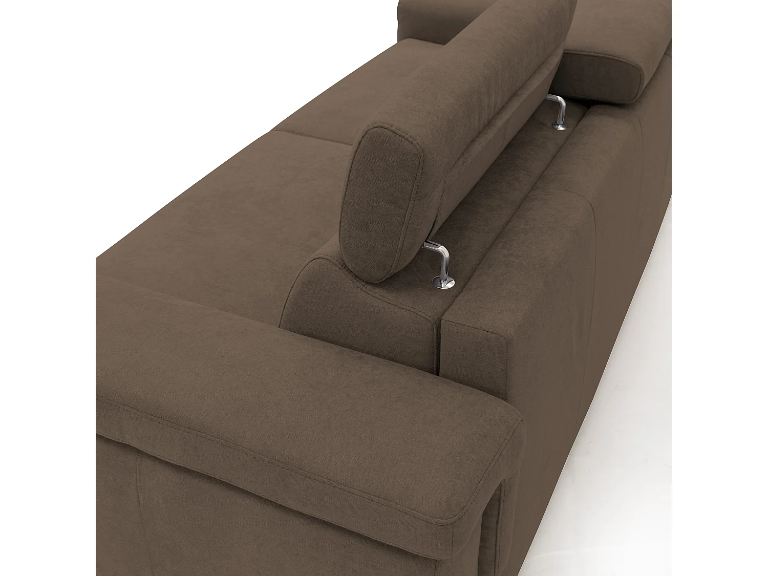 Giunone Schlafsofa mit 18 cm hoher Matratze und verstellbaren Kopfstützen aus wasserfestem Stoff T02 240 cm (mat. 160x297) braun