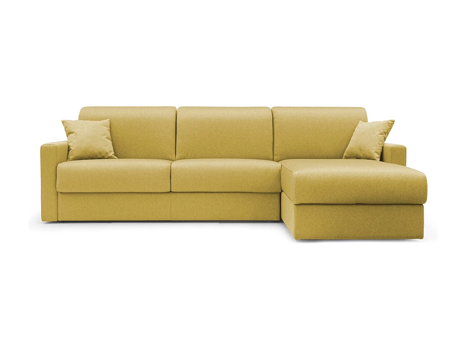 Chris Divano letto angolare 5 posti in tessuto impermeabile T13 268 cm Sinistro (mat. 140x197) giallo