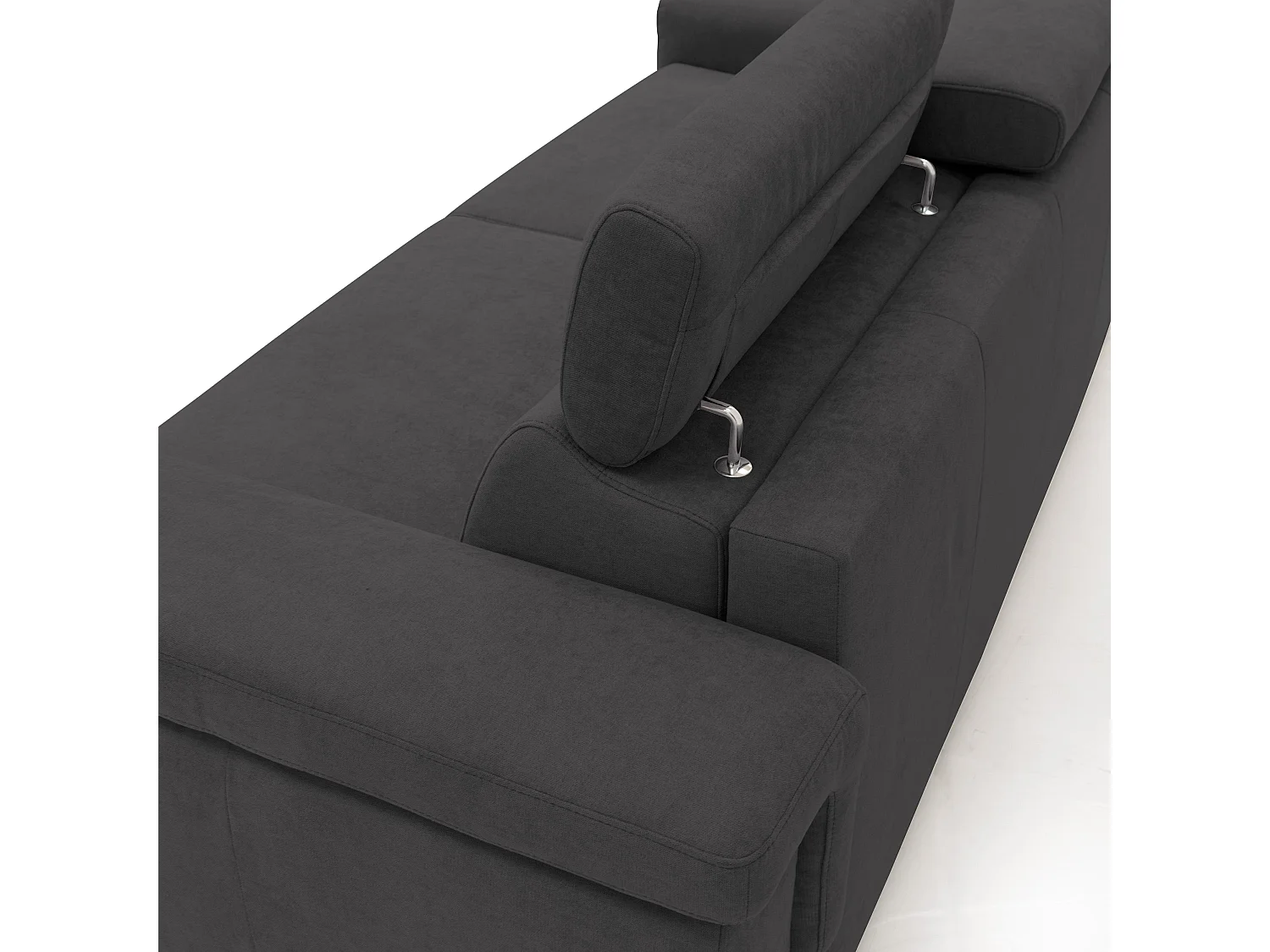 Giunone Sofá cama convertible con colchón de 18 cm y reposacabezas reclinables en tejido impermeable 200 cm (mat. 120x197 cm) Negro