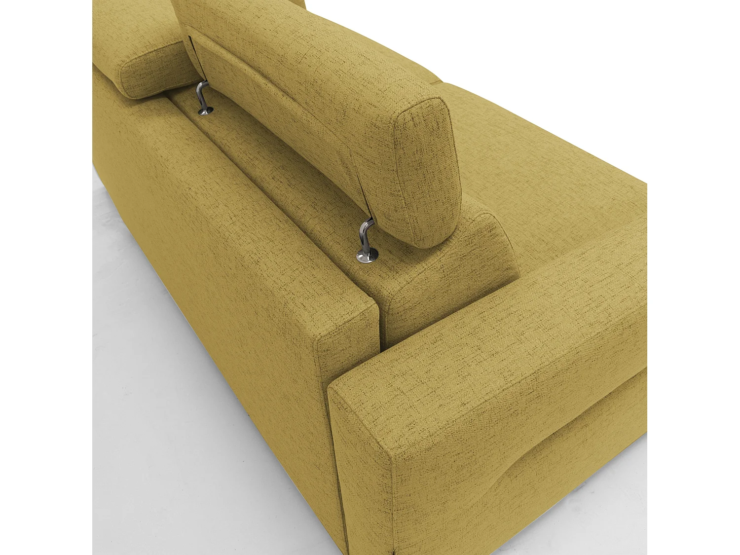 Avalon Sofá cama con colchón de 18 cm de altura en tejido impermeable 220 cm (160x197 cm) Amarillo